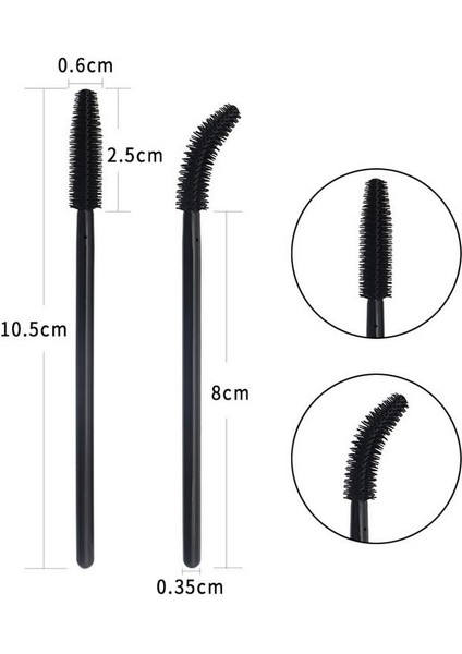 Tam Siyah Licone Maskara Değneklerini Aplikatör Tek Kullanımlık Kirpik Fırçaları Tarak Güzellik Makyaj Fırçası Kadınlar Için Kirpik Uzatma Araçları (Yurt Dışından) modelleri