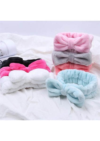 Açık Gri Flanel Kozmetik Bantlar Yumuşak Ilmek Elastik Saç Bandı Saç Danteli Yıkama Yüz Duşu Spa Makyaj Araçları (Yurt Dışından) modelleri