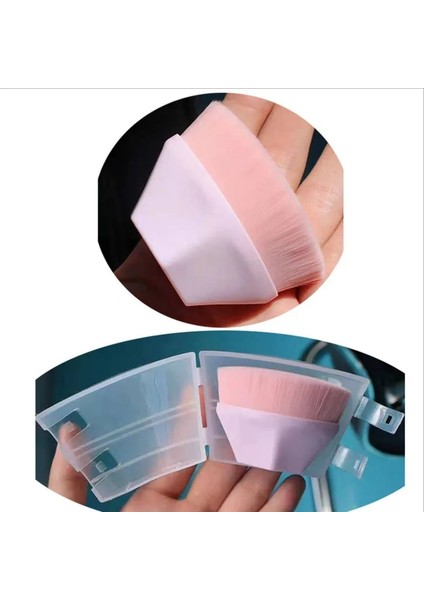 Pembe Altıgen Eşkenar Dörtgen Kısa Saplı Sihirli Fondöten Makyaj Fırçası Yüksek Li Sıvı Bb Krem Allık Pudra Fırçası (Yurt Dışından)