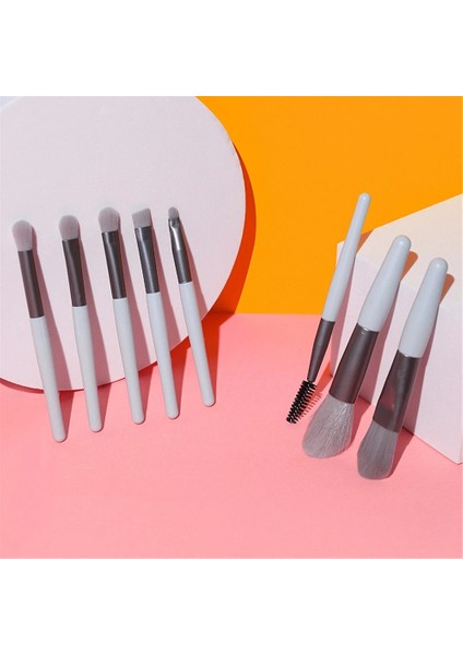 8 Adet Yeşil Çanta Yok Ortable Makyaj Fırçaları Seti (Yüz Göz Dudak Göz Farı Kaş Tarağı Fondöten Pudra Fırçası )(Yurt Dışından)