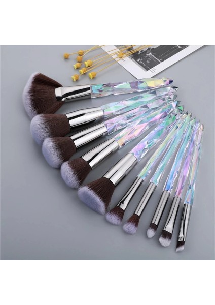 10 Adet Fld Kristal Makyaj Fırçaları Toz Fondöten Göz Farı Kaş Kozmetik Yüz Fanı Makyaj Fırça Seti Brochas Maquillaje (Yurt Dışından) fiyatları
