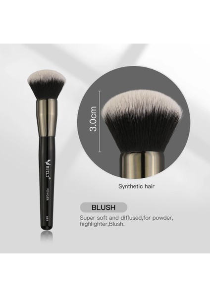 NO.855 Beden Beılı 1 Adet Siyah Profesyonel Sentetik Makyaj Fırçaları Fosforlu Karıştırıcı Karıştırma Allık Kaş Eyeliner Makyaj Fırçaları (Yurt Dışından)