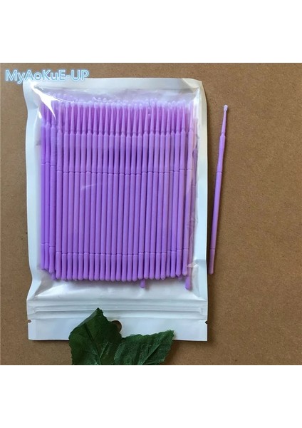 Açık Mor Ack Kirpik Uzatma Için Mikro Fırçalar Makyaj Fırçaları Swab Tek Kullanımlık Bireysel Aplikatörler Maskara Kirpik Fırçalar (Yurt Dışından)