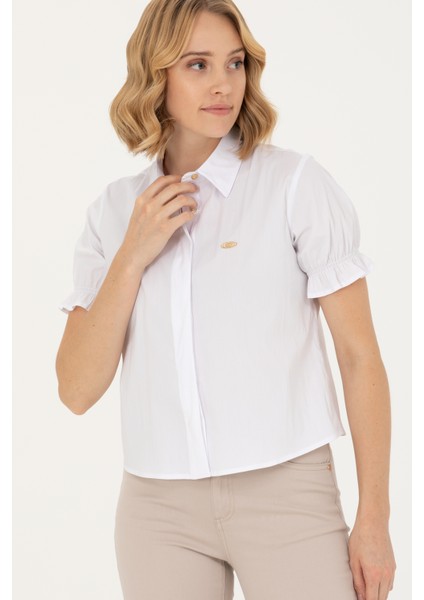Kadın Beyaz Kısa Kollu Gömlek 50264219-VR013 modelleri