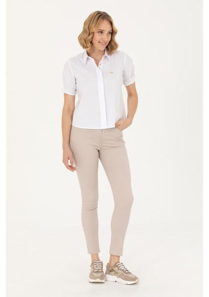 Kadın Beyaz Kısa Kollu Gömlek 50264219-VR013 fırsatları