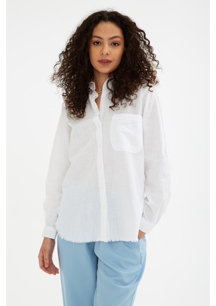 Pamuklu Regular Fit Gömlek Bayan Gömlek 24Y0390K1