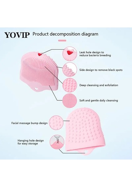 Mor Tarzı 1 Adet Yüz Germe Masajı Derin Temizleyici Peeling Siyah Nokta Temizleme Vücut Fırçası Çift Taraflı Silikon Temizleme Yüz Fırçası (Yurt Dışından)