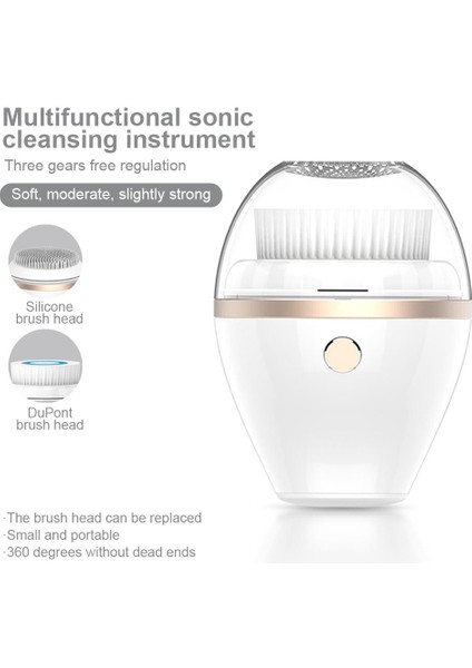 Beyaz Stil Yüz Temizleme Fırçası Sonic Elektrikli Yüz Temizleyici Su Geçirmez Yumuşak Derin Gözenek Masajı Siyah Nokta Akne Sökücü 3 Mod USB Şarj (Yurt Dışından) fiyatları