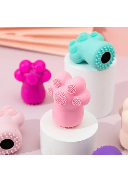 Mor Tarzı 1 Adet El Kedi Pençesi Silikon Fırça Derin Gözenek Temizleyici Siyah Nokta Kaldırma Masaj Fırçası Exfoliator Yüz Temizleme Aracı (Yurt Dışından)