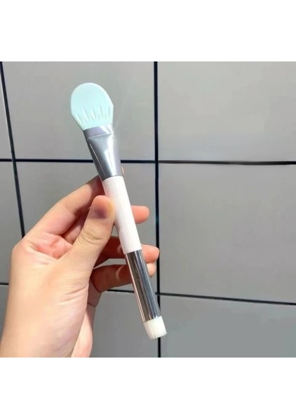 Mavi Stil Silikon Yüz Maskesi Fırçası Çift Kafa Yumuşak Saç Çamur Filmi Özel Fırça Yüz Maskesi Fırçası Uygulama Tipi Makyaj Fırçası (Yurt Dışından) modelleri
