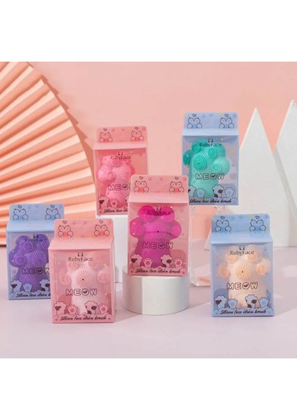 Mingming Shop Pembe Tarzı Yeni Kedi Pençe Yüz Temizleme Fırçası Yumuşak Yıkama Pedi Silikon Yüz Peeling Siyah Nokta Güzellik Yüz Derin Temizleme Aracı Dropship (Yurt Dışından)