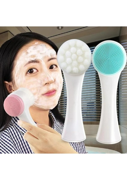 Mavi Stil Silika Jel Yüz Fırçası Çift Taraflı Yüz Temizleyici Siyah Nokta Çıkarma Ürünü Gözenek Temizleyici Peeling Yüz Fırçası Yüz Fırçası (Yurt Dışından) fırsatları