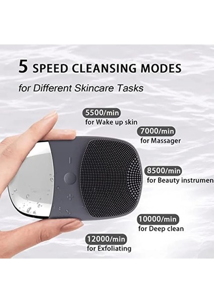 Gri Tarzı Yeni Elektrikli Yüz Temizleme Fırçası Silikon Titreşimli Masaj Yüz Scrubber Fırça Derin Temizlik Siyah Nokta Remover Peeling (Yurt Dışından) indirimleri
