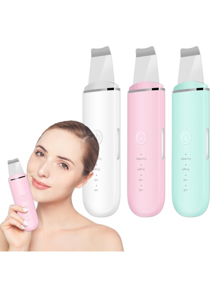 Pembe Tarzı Şarj Edilebilir Ultrasonik Yüz Temizleme Cilt Ultrason Makinesi Scrubber Temizleyici Titreşim Siyah Nokta Kaldırma Yüz Gözenek Soyma (Yurt Dışından)