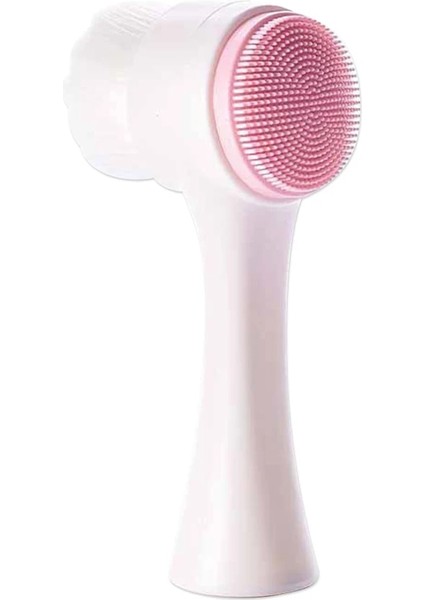 Pembe Tarzı Taşınabilir Çift Taraflı Silikon Yüz Temizleme Fırçası Yüz Temizleyici Siyah Nokta Temizleme Ürünü Gözenek Temizleyici Exfoliator Fırçalama Aracı (Yurt Dışından)
