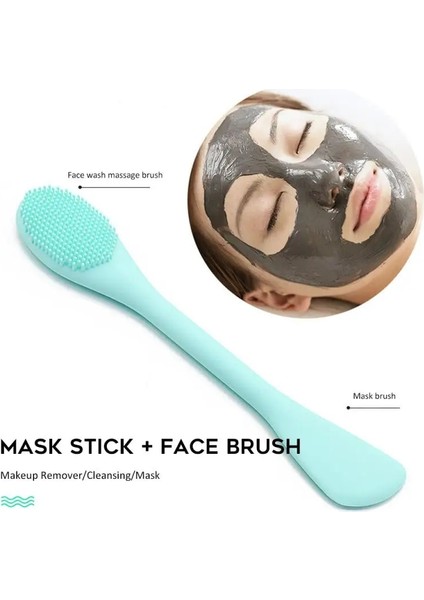 Pembe Tarzı Yüz Yıkama Fırçası Gözenek Temizleyici Cilt Bakımı Aracı Losyon Nemlendirici Jel Maske Çift Uçlu Silikon Maske Fırça Aplikatör Masaj (Yurt Dışından) fırsatları