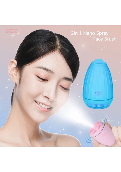Pembe Tarzı 2ılicone Yüz Temizleme Fırçası Titreşim Derin Temizlik Nano Mist Püskürtücü Cilt Gençleştirme Siyah Nokta Kaldırma Gözenek Temizleyici (Yurt Dışından) fiyatları