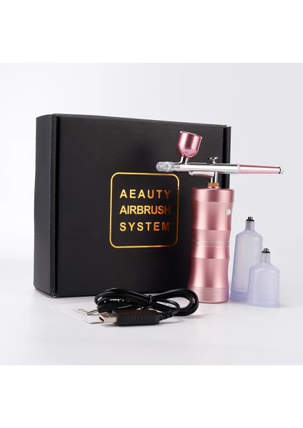 Siyah Stil Yüz Airbrush Su Oksijen Enjektör Makinesi Nano Püskürtücü Nail Art Dövme Craft Kek Mini Hava Kompresörü Kiti (Yurt Dışından) fiyatları