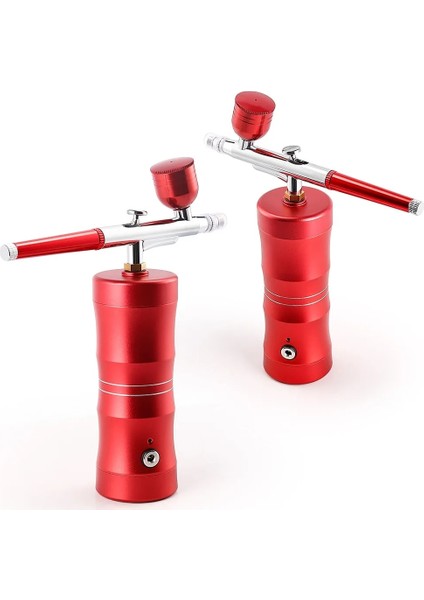 Kırmızı Stil Oksijen Enjektör Mini Hava Kompresörü Kiti Airbrush Boya Airbrush Püskürtme Tabancası Tırnak Sanat Dövme Zanaat Kek Nemlendirici Püskürtücü (Yurt Dışından) fırsatları