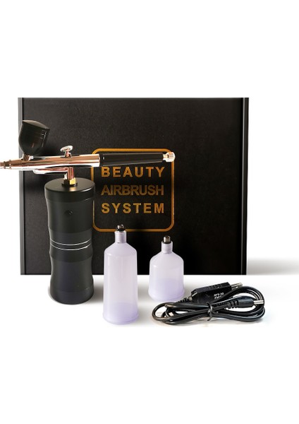 Siyah Stil Akülü Hava Fırçası Seti Taşınabilir Hava Fırçası Seti El Püskürtme Tabancası Kek Dekorasyon Için Makyaj Sanat Tırnak Çizim Boyama Dövme (Yurt Dışından)