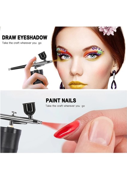Siyah Stil Akülü Hava Fırçası Seti Taşınabilir Hava Fırçası Seti El Püskürtme Tabancası Kek Dekorasyon Için Makyaj Sanat Tırnak Çizim Boyama Dövme (Yurt Dışından) fırsatları