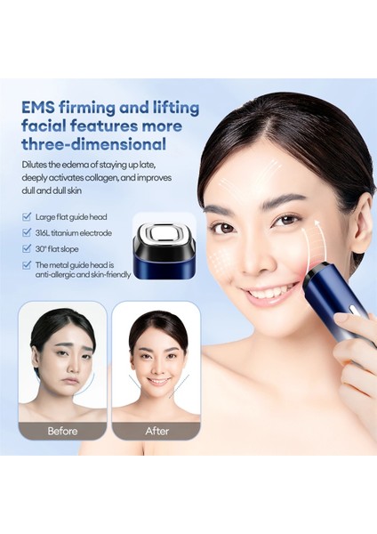 Mavi Stil Ckeyin Ems Mikro Akımlı Yüz Germe Makinesi Yüz Masajı LED Işık Terapi Yüz Temiz Cilt Gençleştirme Kaldırma Sıkın (Yurt Dışından)