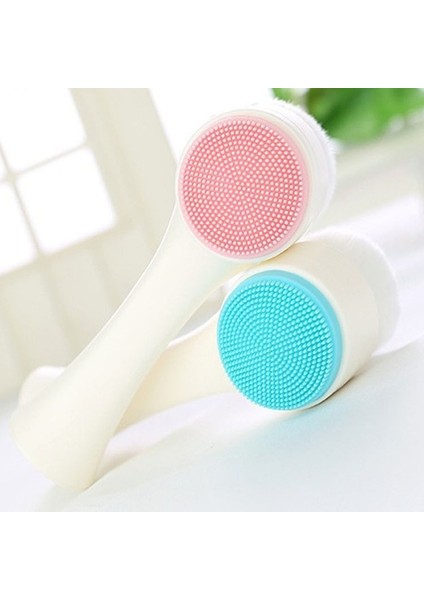 Pembe Tarzı Çift Taraflı Silika Jel Temizleme Fırçası Yumuşak Fiber Temizleme Fırçası Taşınabilir Yüz Masajı Cilt Bakımı Aracı (Yurt Dışından) modelleri