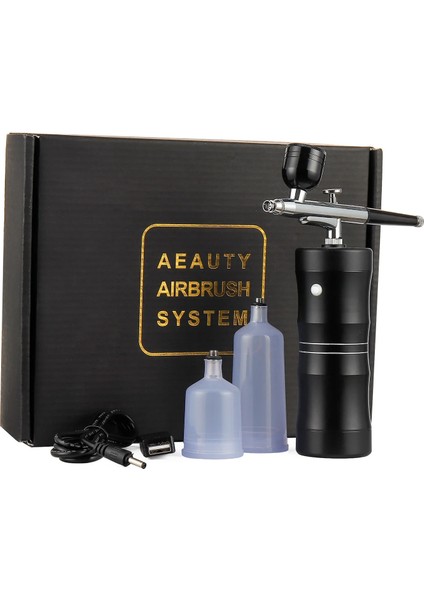 Mavi Stil Taşınabilir Mini Airbrush Yüz Su Oksijenasyon Makinesi Nano Sprey Yüz Nemlendirici Gençleştirme Tırnak Dövme Zanaat Kek (Yurt Dışından)