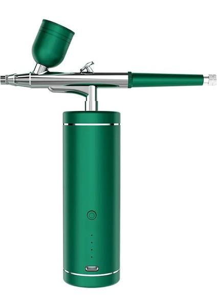 Yeşil Stil Şarj Edilebilir Hava Fırçası Kompresörü Kiti Hava Fırçası Püskürtme Tabancası Su Oksijen Enjeksiyonu Tırnak Sanat Dövme Zanaat Kek Makyaj Boyama (Yurt Dışından)