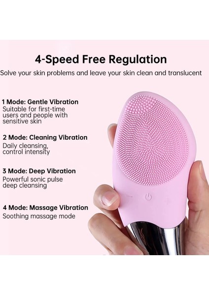 Pembe Tarzı Mini Elektrikli Yüz Temizleme Fırçası Silikon Sonic Yüz Temizleyici Derin Gözenek Temizleme Cilt Yüz Temizleme Fırçası Cihazı USB Şarj (Yurt Dışından) indirimleri