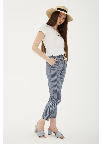 Çizgili Relaxed Fit Pantolon Kadın Pantolon 24Y0344K1 modelleri