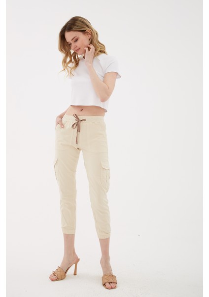 Yüksek Bel Regular Fit Jogger Kargo Pantolon Pantolon 24Y0311K1 fiyatları
