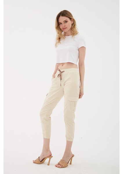 Yüksek Bel Regular Fit Jogger Kargo Pantolon Pantolon 24Y0311K1 modelleri