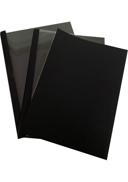Mapicover-12 mm Isısal Kapak Şeffaf+Karton Siyah 50 Ad.
