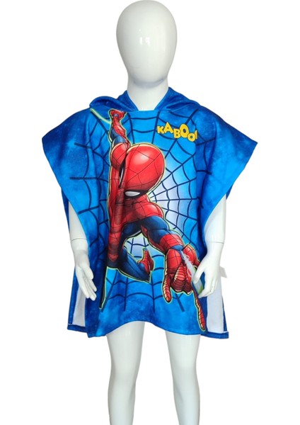 Örümcek Adam Baskılı Plaj Havlusu Erkek Çocuk Panço Banyo Havlusu Erkek Çocuk Panço Plaj Havlusu modelleri