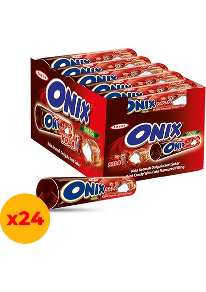 Onix Salsa Kolalı Sert Şeker 22,4 Gr X 24 Adet Kutulu