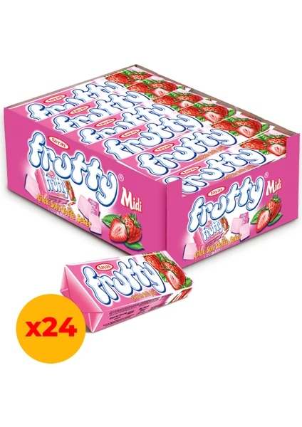 Frutty Midi Çilekli Yumuşak Şeker 20 Gr X 24 Adet Kutulu