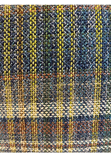 Ekose Desenli Lacivert Yastık Kılıfı