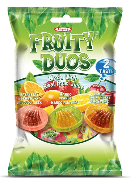 Fruity Duos Çift Lezzetli Dolgulu Sert Şeker 1000 gr