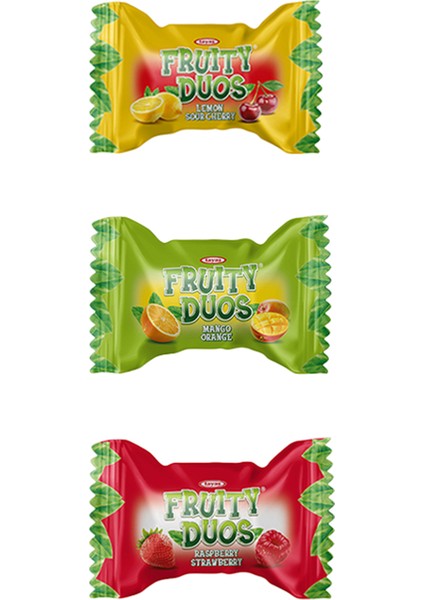 Fruity Duos Çift Lezzetli Dolgulu Sert Şeker 1000 gr