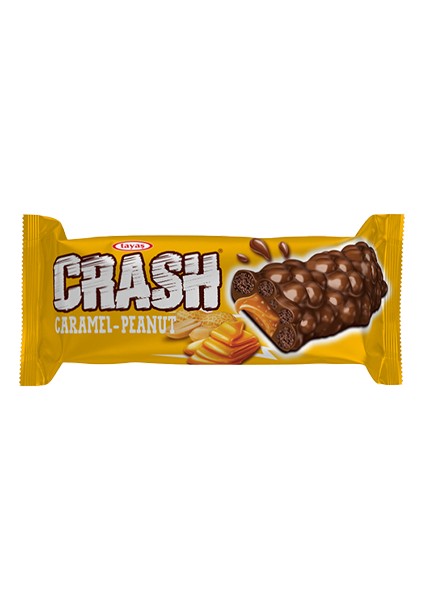 Crash Karamelli ve Yer Fıstıklı Pirinç Patlaklı Bar Kutu 40 Gram x 24 Adet Kutulu