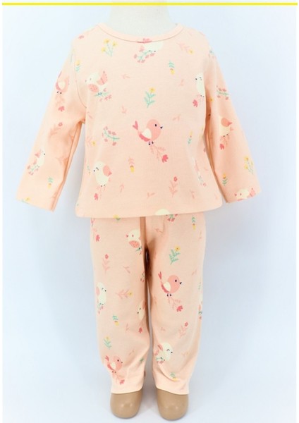 Kız Bebek Pijama Badi ve Pantolon 2'li Takım 0112