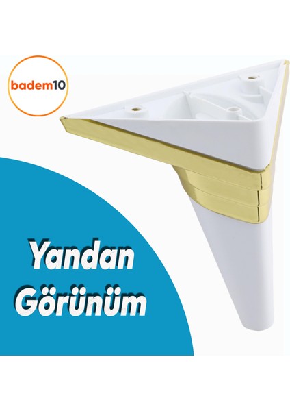 Golden Köşe Lüks Mobilya Grubu Kanepe Sehpa Tv Ünitesi Koltuk Ayağı 14 Cm Beyaz Altın Baza Ayakları modelleri