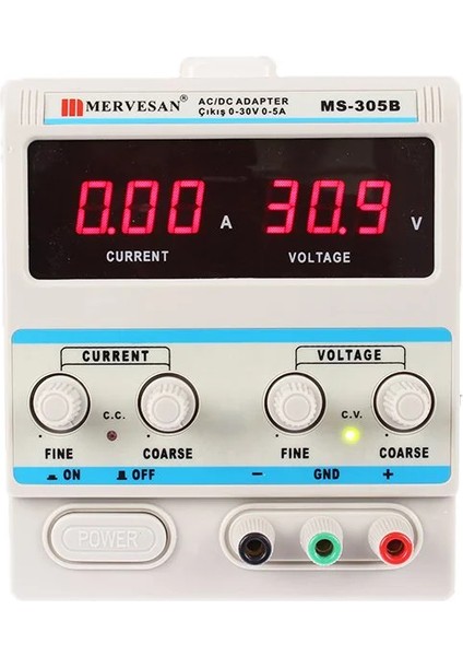 Mervesan MT-305B 0-30 Volt 5 Amper Yeni Kasa Ayarlı Güç Kaynağı