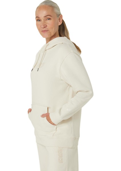 Asics Logo Oth Hoodie Kadın Bej Sweatshirt 2032C845-200