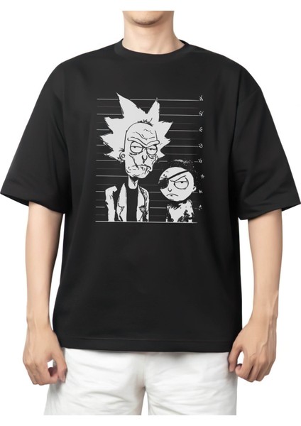 Rick And Morty Baskılı Oversize Unisex T-Shirt
