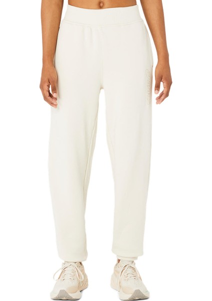 Asics Logo Sweatpant Kadın Bej Eşofman Altı 2032C844-200