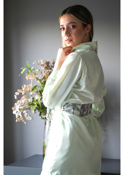 Mita Concept Su Yeşili Kimono-Pantolon Takım