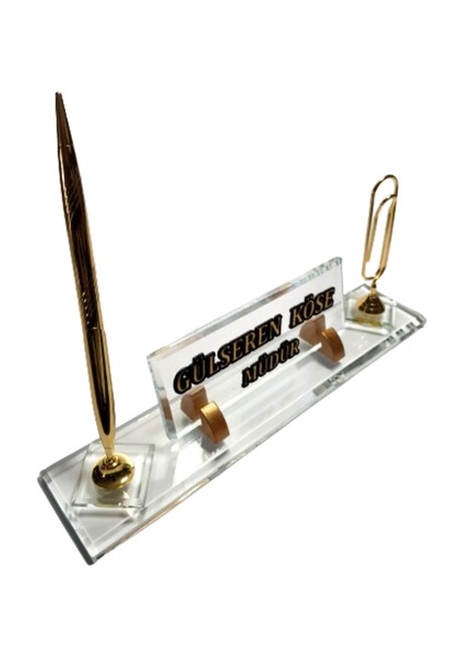 Kristal Masa Isimliği Kalemli Ofis Büro Makam Hediyesi M555-ŞGOLD fiyatları