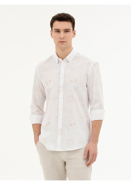 Erkek Bej Regular Fit Uzun Kollu Gömlek 50284207-VR011